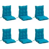 vidaXL Stoelkussens 6 st lage rug oxford stof lichtblauw