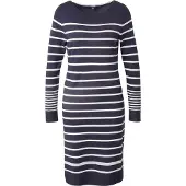 Comma Gebreide jurk marine / wit