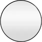 En.casa Spiegel Ordona hangend Ø60 cm rond zwart mat