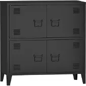 En.casa Bureaukast Hamina archiefkast 82x80x40 cm zwart