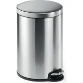Durable Pedaalemmer metaal rond, Soft Close, 20 liter, rvs