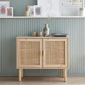 Sweeek Dressoir met 2 deuren rotan en houteffect 80cm Naturel