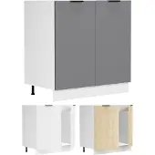 VCM Fasola keuken onderkast voor gootsteen 80 cm 2 deuren antracietgrijs, wit.