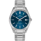 Jacques Lemans Kwartshorloge Derby Polshorloge, dameshorloge, datum, luminescerende wijzers, roestvrijstalen armband