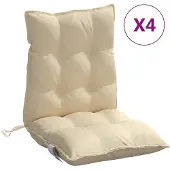 vidaXL Stoelkussens 4 st lage rug oxford stof beige