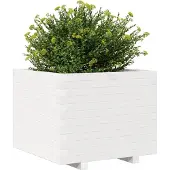 vidaXL Plantenbak 60x60x49,5 cm massief grenenhout wit