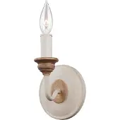 Elstead Lighting Wandlamp Hartsville, dimbaar, wit / opaal, Woon-/ Eetkamer, metaal, Landelijk, wandlamp