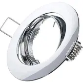 LEDmaxx Inbouwspot rond chroom kantelbaar voor GU10 | zaagmaat 68mm | GU10 | Max 1x50W exclusief