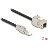 DeLOCK Cable RJ45 plug field assembly to Keystone Module RJ45 jack Cat.6A 2 m