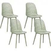 Beliani EMORY - Eetkamerstoelen set 4 - Groen - Synthetisch