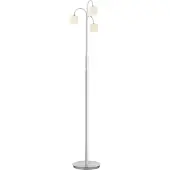 HELL LED-vloerlamp Mila, dimbaar, alu / grijs / zink, Woon-/ Eetkamer, metaal, Modern, LED vloerlamp