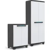 Keter Linear Opbergkast laag - 1 plank- 39x68x90cm - Zwart/Grijs
