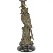 Baakman Papegaai - Bronzen beeld - kandelaar - 31 cm hoog