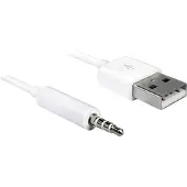 DeLOCK iPod Datakabel/Laadkabel [1x USB-A 2.0 stekker - 1x Jackplug male 3.5 mm] 1 m Wit
