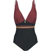 Harry Potter Zwempak - Gryffindor - S tot M - voor Vrouwen - zwart-bordeaux - Maat S