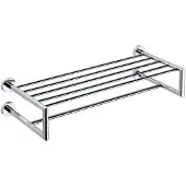 Sapho Dubbele Handdoekhouder X-Round met Plankopslag 65 cm Chroom