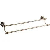 Sapho Diamond Dubbele handdoekhouder 60cm, brons