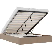 vidaXL Bedframe zonder matras 140x190 cm kunstleer cappuccinokleurig