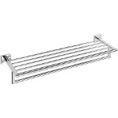 Sapho Dubbele Handdoekhouder X-Square Hangend met Plankopslag 65x21.5 cm Chroom