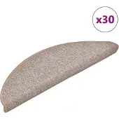 vidaXL Trapmatten 30 st 56x17x3 cm lichtbruin halfrond