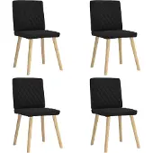 vidaXL Eetkamerstoelen 4 st stof zwart
