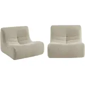 Sweeek Fauteuils boucléstof Sokol 1 zitplaats (set van 2) Beige