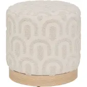 Atmosphera Copas Poef - Ø38xH38cm - Voetbankje - Wit