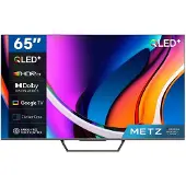 Metz Smart TV, MQD7500Z, 65", QLED, 4K UHD, HDR 10, Google TV, HDMI en USB, Slim, Modern, Zwart