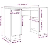 vidaXL Bureau 120x42x76 cm spaanplaat wit