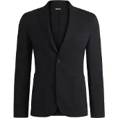 BOSS Slim-fit colbert van seersucker met stretch