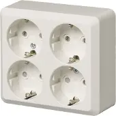 ABB Stopcontacten, 4-DUBBELE (Jussi) VERBINDING 16A wandcontactdoos Wit