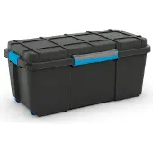 Kis Scuba opbergbox L - 80L - 78x39,5x35cm - Zwart/Blauw clips