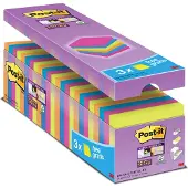 Post-It Plaknotitie 654SE24P 76 mm x 76 mm Neon-oranje, Neon-groen, Ultra-roze, Ultrablauw 2160 vellen