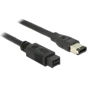 DeLOCK FireWire Aansluitkabel [1x FireWire 6-polig stekker (IEEE1394) - 1x FireWire (800) stekker 9-polig] 2 m Grijs