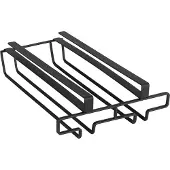 Wenko Wijnglazenhouder Klea zwart staal 70x28cm voor 6 glazen met anti-slip - Keukenrekje voor wijnglazen - Wijnglazenrek hangend - Bevestigen zonder boren
