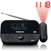 Lenco CR-615BK - DAB+ en FM radio met tijd projectie - Zwart