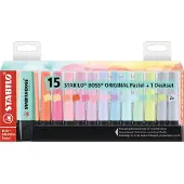 Stabilo Boss Orginial Markeerstiften - Pastel - 15 stuks - 14 kleuren