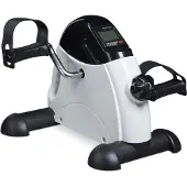 Relaxdays stoelfiets - pedaaltrainer voor thuis & op kantoor - 30x35x41 cm - arm-en beentrainer - zwart-wit