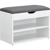En.casa Schoenenkast Gentofte 46x60x30 cm wit en grijs