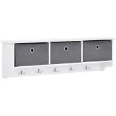 En.casa Wandkapstok kapstok met 3 manden 30x100x20 cm