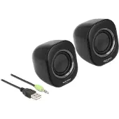 DeLOCK Mini Stereo PC Luidsprekers met 3,5 mm jackplug en USB stroom -