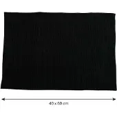 MSV Badkamerkleed/badmat voor op de vloer - zwart - 40 x 60 cm - Microvezel - Badmatjes