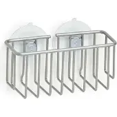 Zeller houder met zuignappen - metaal - 13 x 5,5 cm - Zeephouders - Muurhouders voor keuken/badkamer - Douche- en badrek