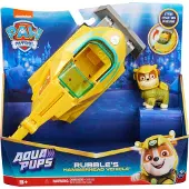 Spin Master Paw Patrol Aqua Pups - Basisvoertuig in het ontwerp van een hamerhaai, met de Rubble-welpenfiguur