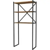 En.casa Ombouwkast Askersund 160x66x34 cm zwart en walnootkleurig