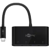 Goobay USB hub (USB-C) | 4x USB-A | USB3.0 5 Gbps | zwart | 0,15 meter