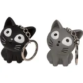 Out of the blue Set van 2 kattensleutelhangers met LED, Veelkleurig