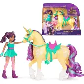 Unicorn Academy , Ava & Leaf Set met 2 rijaccessoires en haarstylingtool, poppen en eenhoornspeelgoed voor meisjes vanaf 4 jaar