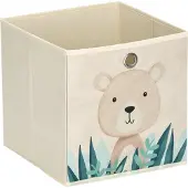 Zeller Present Bear" opbergdoos, fleece, beige