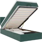 vidaXL Ottoman bed met matras 90x200cm fluweel donkergroen